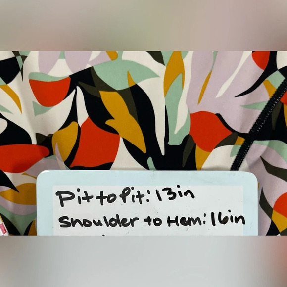 Anthropologie Sweaty Betty Power High Neck Bra Tank Top in Green Frond Print XS - Picture 9 of 10